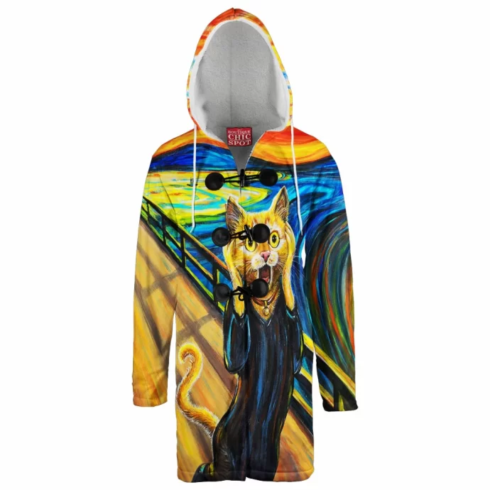 Cat Scream Hooded Cloak Coat