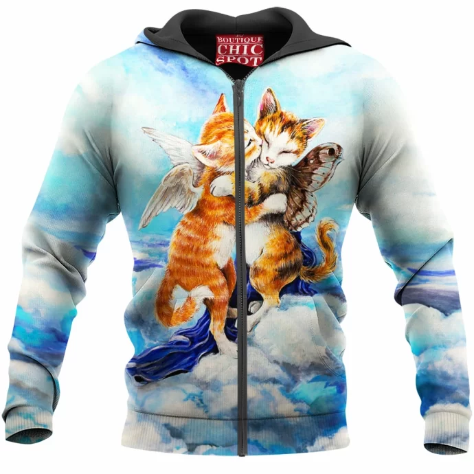 Cat Angel Zip Hoodie