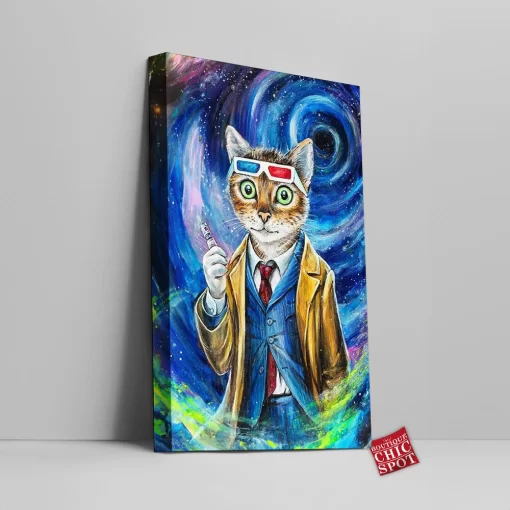 Doctor Who Cat Canvas Wall Art