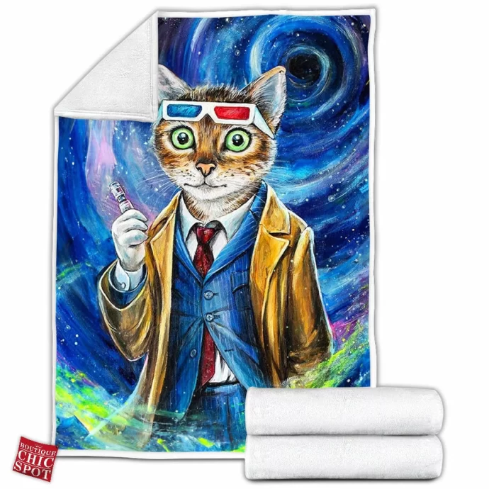 Doctor Who Cat Fleece Blanket