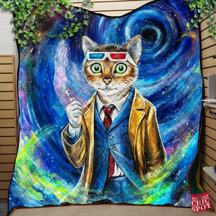 Doctor Who Cat Quilt Blanket