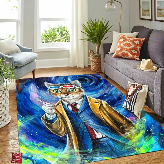 Doctor Who Cat Rectangle Rug