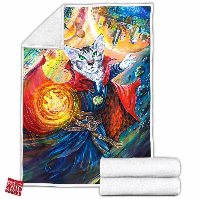 Doctor Stranger Cat Fleece Blanket