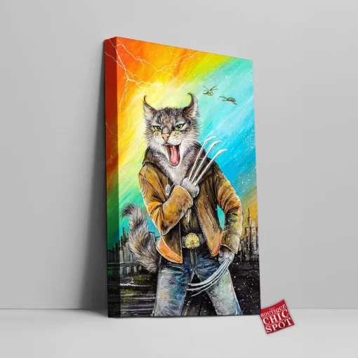 Wolverine Cat Canvas Wall Art