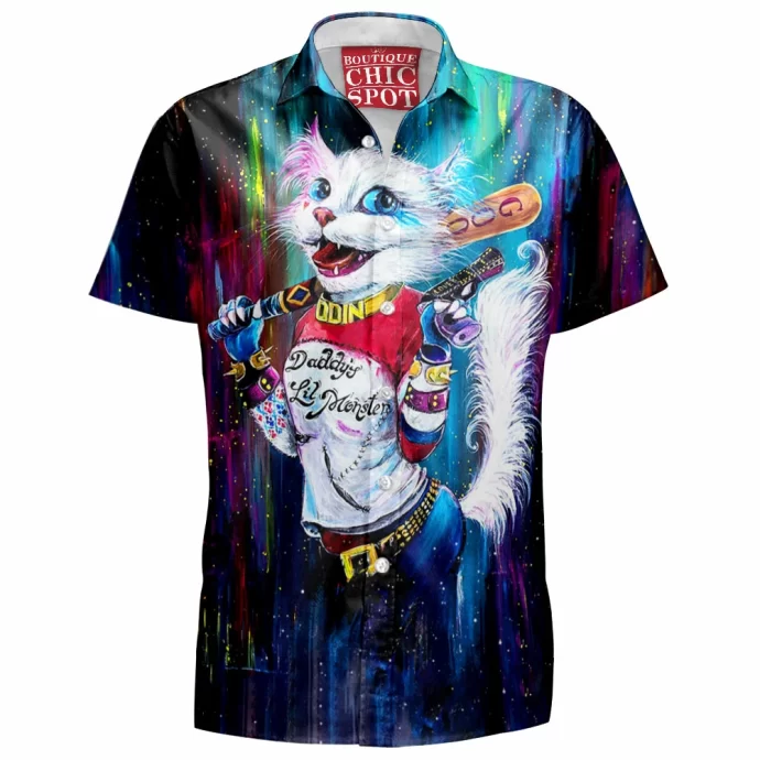 Harley Quinn Cat Hawaiian Shirt