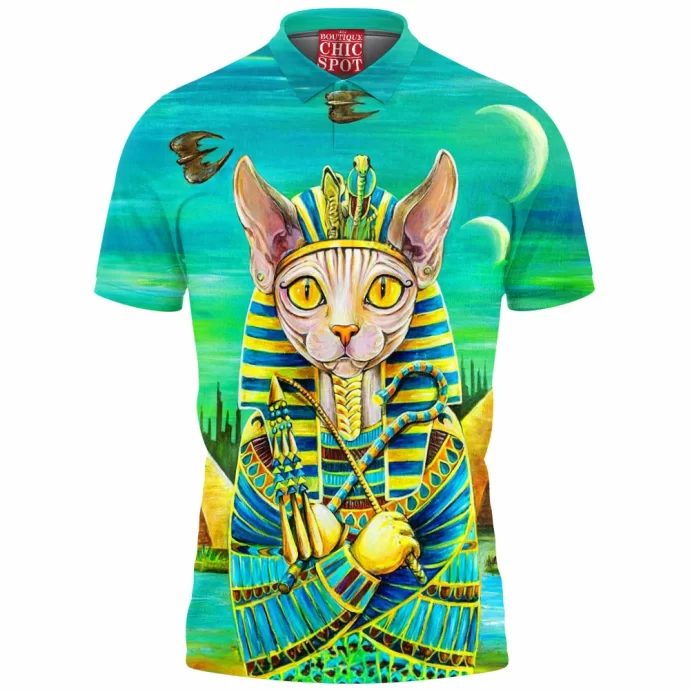 Tutankhamun Cat Polo Shirt