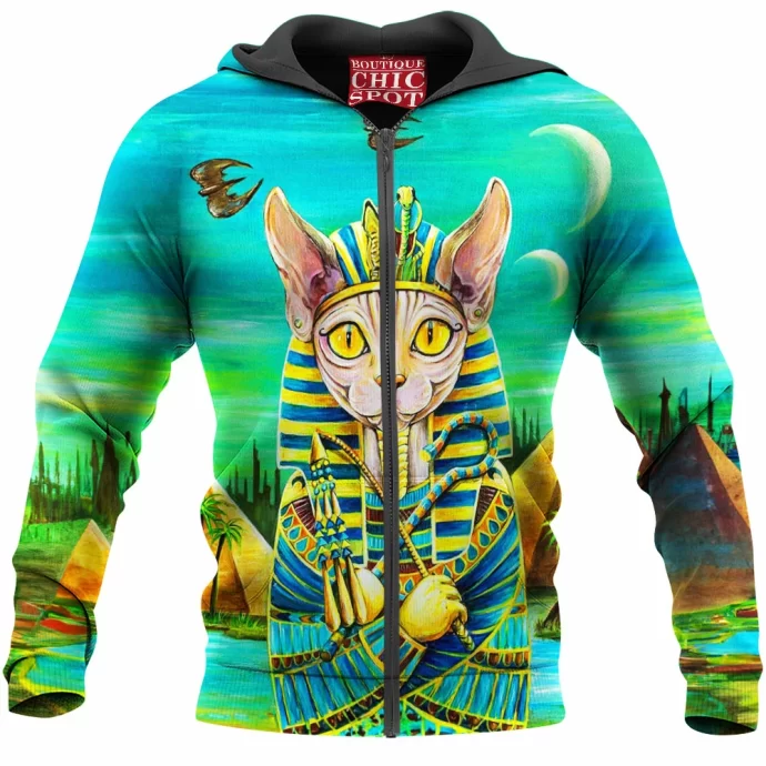 Tutankhamun Cat Zip Hoodie