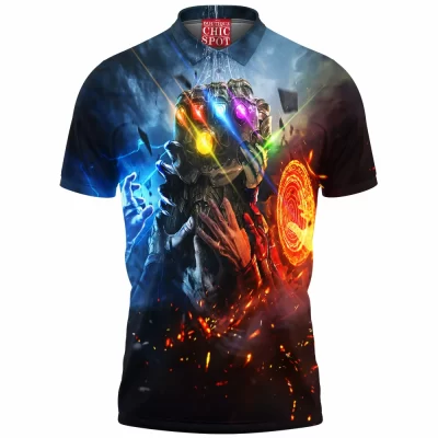 Comic Polo Shirt, Infinity Gauntlet Polo Shirt