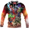 Comic Fleece-Hoodie, Heroes vs Villains Fleece-Hoodie