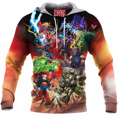 Comic Fleece-Hoodie, Heroes vs Villains Fleece-Hoodie