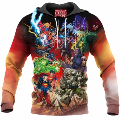 Comic Hoodie, Heroes vs Villains Hoodie