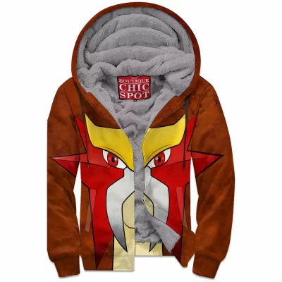 Anime Zip-Fleece-Hoodie, Entei Zip-Fleece-Hoodie, Pokemon Zip-Fleece-Hoodie