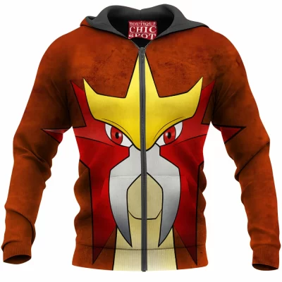 Anime Zip-Hoodie, Entei Zip-Hoodie, Pokemon Zip-Hoodie