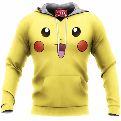 Anime Fleece-Hoodie, Pikachu Fleece-Hoodie, Pokemon Fleece-Hoodie