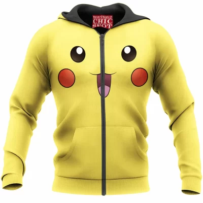 Anime Zip-Hoodie, Pikachu Zip-Hoodie, Pokemon Zip-Hoodie
