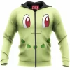 Anime Zip-Hoodie, Chikorita Zip-Hoodie, Pokemon Zip-Hoodie