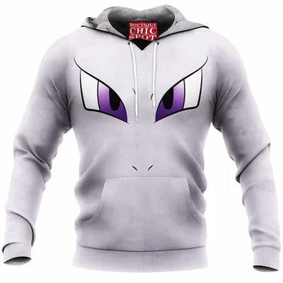 Anime Fleece-Hoodie, Mewtwo Fleece-Hoodie, Pokemon Fleece-Hoodie