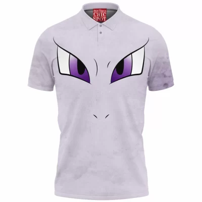 Anime Polo Shirt, Mewtwo Polo Shirt, Pokemon Polo Shirt