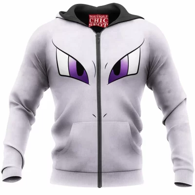 Anime Zip-Hoodie, Mewtwo Zip-Hoodie, Pokemon Zip-Hoodie