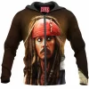 Captain Jack Sparrow Zip-Hoodie, Fantasy Zip-Hoodie, Pirates of the Caribbean Zip-Hoodie