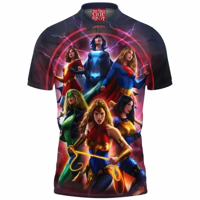 Comic Polo Shirt, Wonder Woman Polo Shirt, Supergirl Polo Shirt, Shazam Polo Shirt