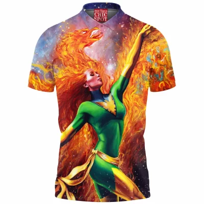 Comic Polo Shirt, Jean Grey Polo Shirt, X-men Polo Shirt