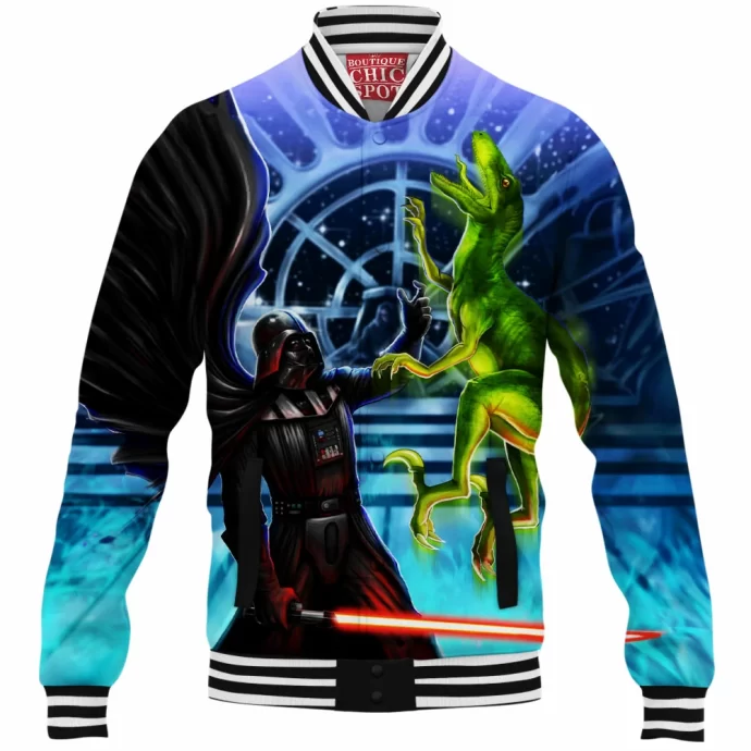 Darth Vader Vs Velociraptor Baseball Jacket