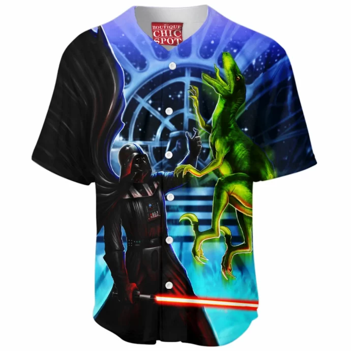 Darth Vader Vs Velociraptor Baseball Jersey