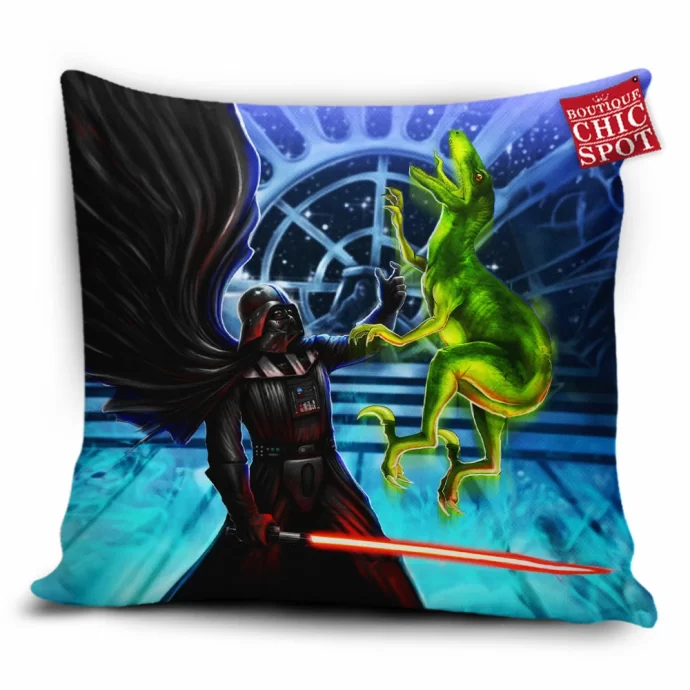 Darth Vader Vs Velociraptor Pillow Cover