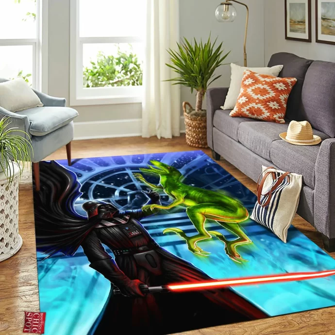 Darth Vader Vs Velociraptor Rectangle Rug