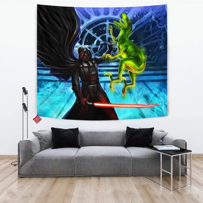 Darth Vader Vs Velociraptor Tapestry