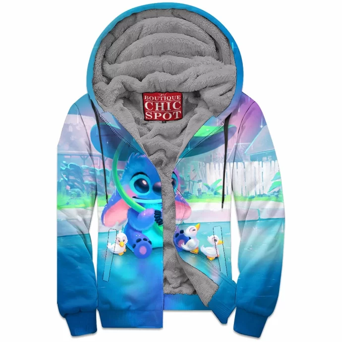 Spring Stitch Zip Fleece Hoodie