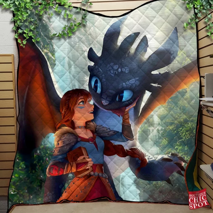 Zephyr And Dart Dragon Quilt Blanket