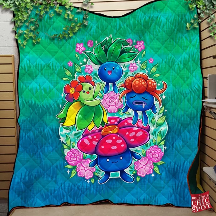 Oddish Quilt Blanket