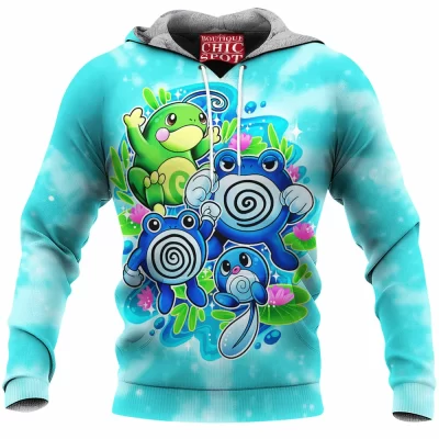 Anime Fleece-Hoodie, Pokemon Fleece-Hoodie, Poliwag Fleece-Hoodie