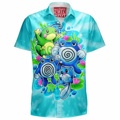 Anime Hawaiian-Shirt, Pokemon Hawaiian-Shirt, Poliwag Hawaiian-Shirt