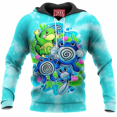 Anime Hoodie, Pokemon Hoodie, Poliwag Hoodie