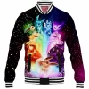 Anime Baseball-Jacket, Eevee Baseball-Jacket, Eevee Evolution Baseball-Jacket, Pokemon Baseball-Jacket
