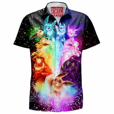 Anime Hawaiian-Shirt, Eevee Hawaiian-Shirt, Eevee Evolution Hawaiian-Shirt, Pokemon Hawaiian-Shirt
