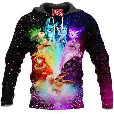 Anime Hoodie, Eevee Hoodie, Eevee Evolution Hoodie, Pokemon Hoodie