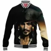 Captain Jack Sparrow Baseball-Jacket, Fantasy Baseball-Jacket, Pirates of the Caribbean Baseball-Jacket