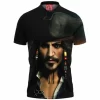 Captain Jack Sparrow Polo Shirt, Fantasy Polo Shirt, Pirates of the Caribbean Polo Shirt
