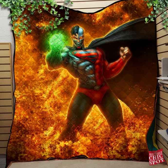 Cyborg Superman Quilt Blanket