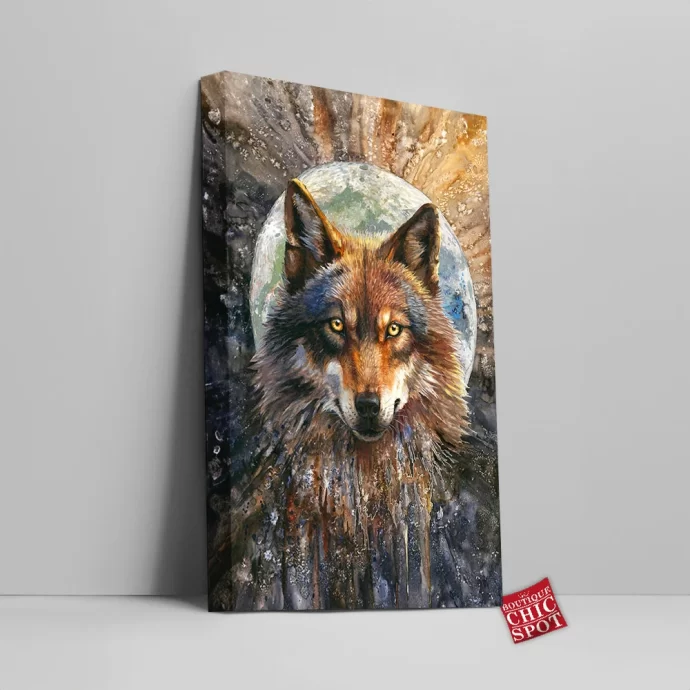 Fullmoon Wolf Canvas Wall Art