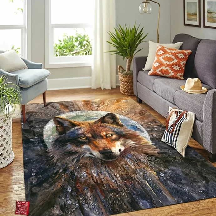 Fullmoon Wolf Rectangle Rug