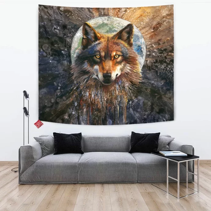 Fullmoon Wolf Tapestry