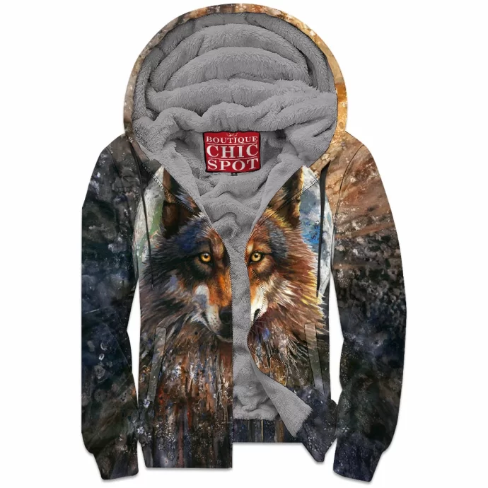 Fullmoon Wolf Zip Fleece Hoodie