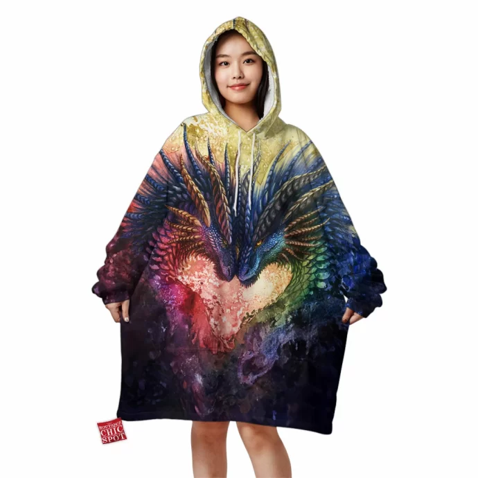 Colorful Dragons Blanket Hoodie