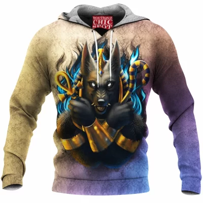 Anubis Fleece-Hoodie, Fantasy Fleece-Hoodie