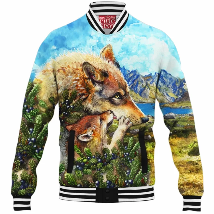 Wolf Cub Kiss Baseball Jacket